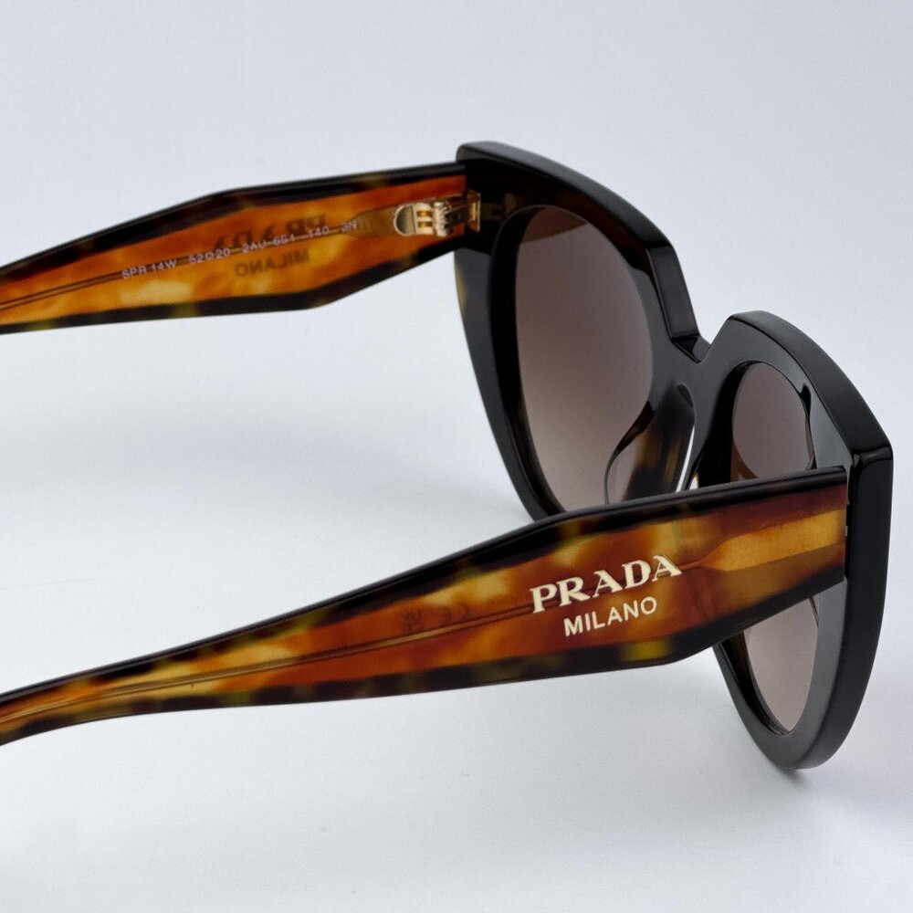 Prada PR14WS 2AU6S1 Women BRAND NEW Sunglasses Havana Brown Gradient Cat Eye - Picture 8 of 11